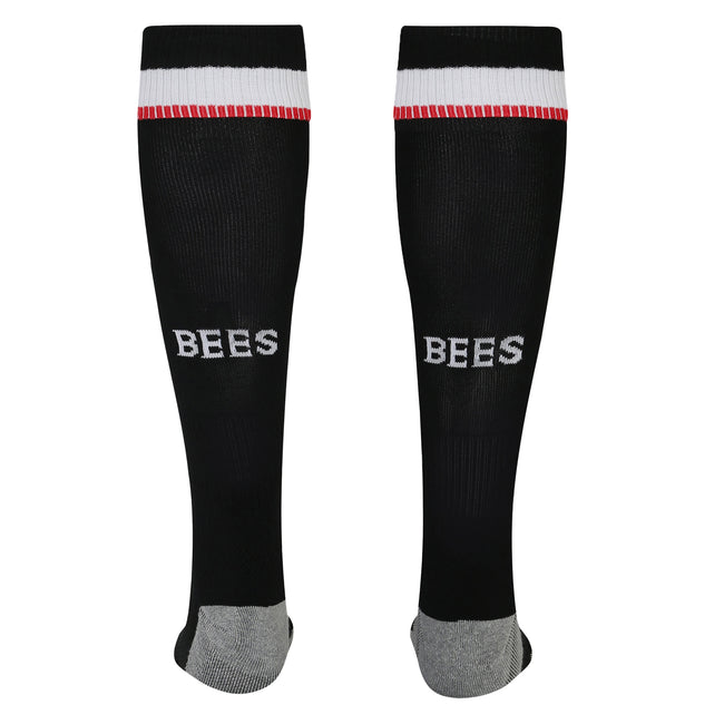 Black-Grey-White-Red - Back - Umbro Mens 23-25 Brentford FC Home Socks