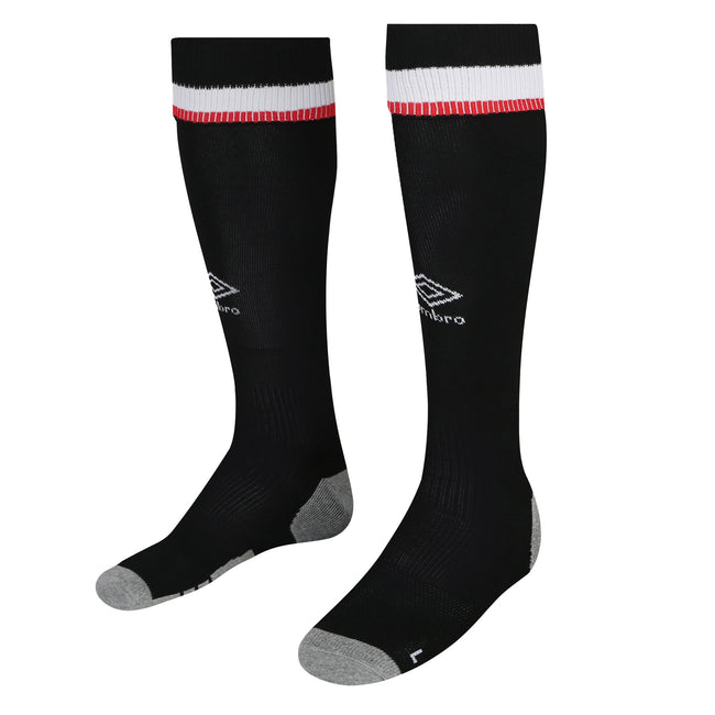 Black-Grey-White-Red - Front - Umbro Mens 23-25 Brentford FC Home Socks