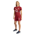 Tibetan Red - Side - Umbro Womens-Ladies 23-24 England Rugby Gym Shorts