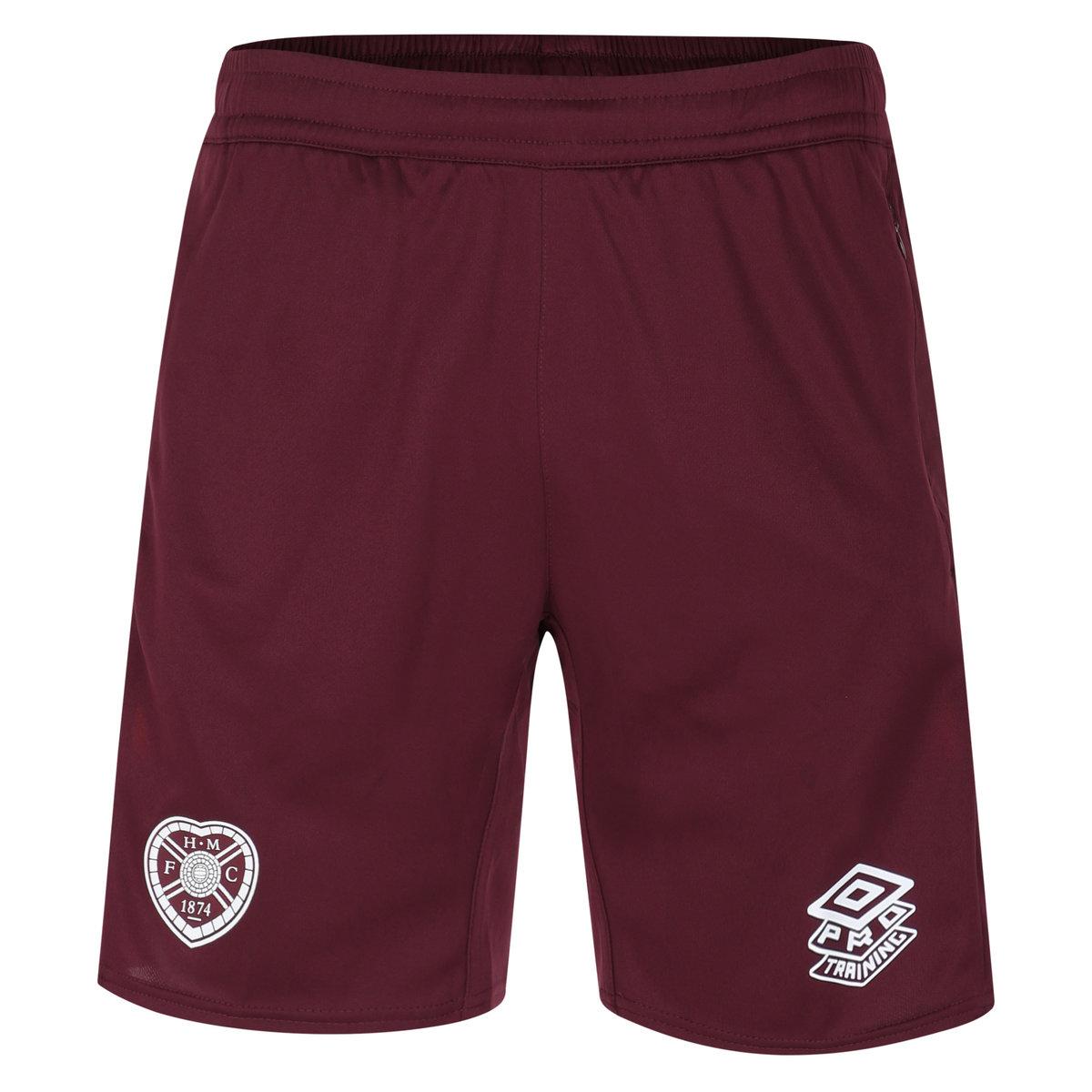 Fig-Orange Pop - Front - Umbro Mens 23-24 Heart Of Midlothian FC Training Shorts