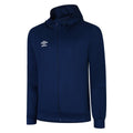 Navy-White - Front - Umbro Childrens-Kids Total Training Knitted Hoodie