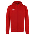 Vermillion-Black - Front - Umbro Childrens-Kids Total Training Knitted Hoodie