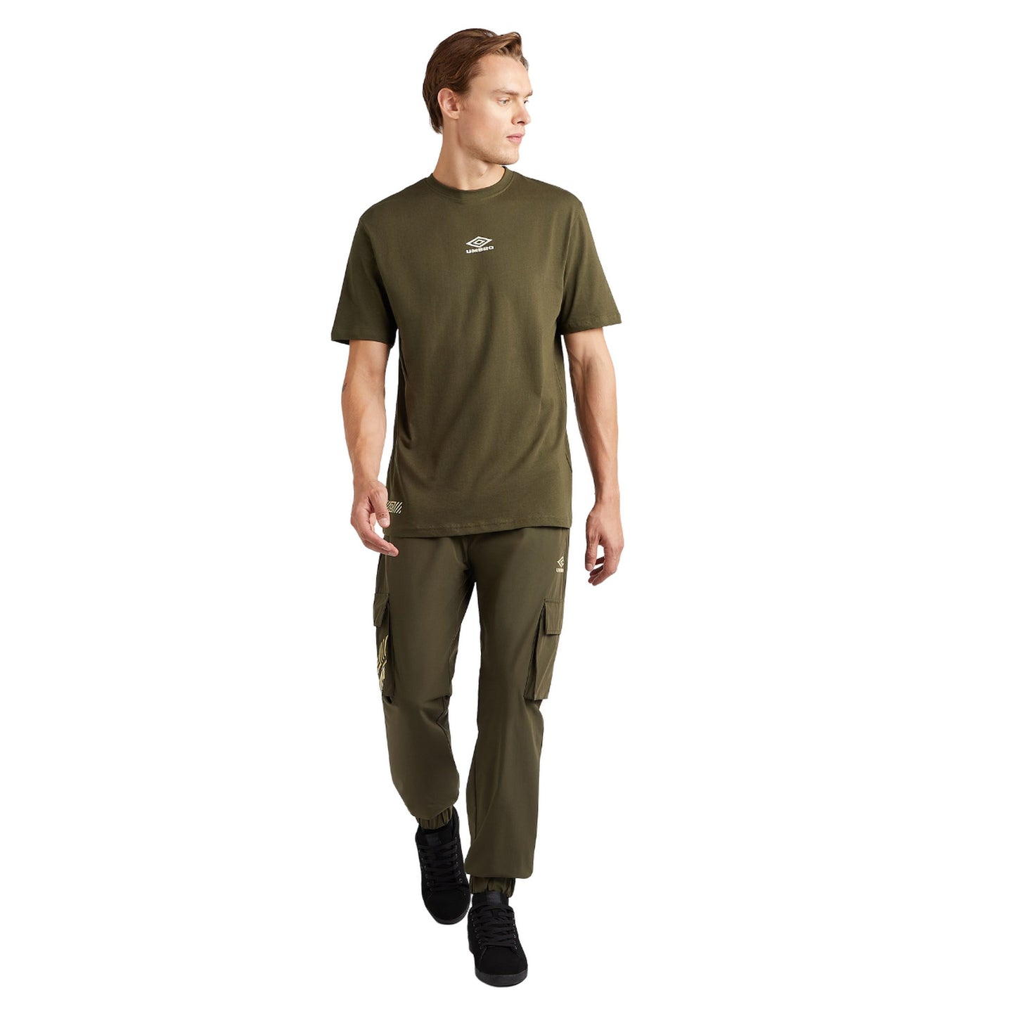 Forest Night-Biscotti - Side - Umbro Mens City Silo Horizon Cargo Trousers