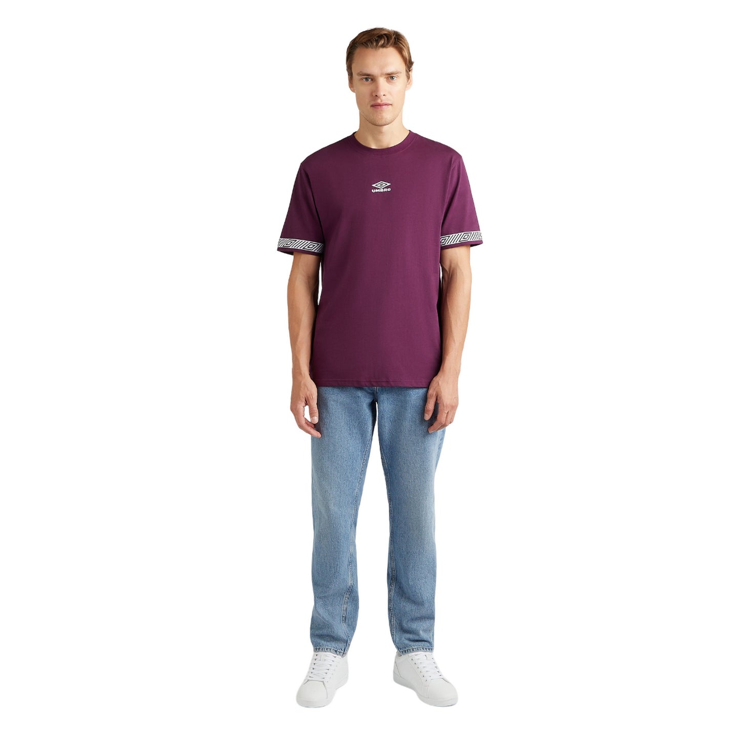 Potent Purple-White - Side - Umbro Mens Supporters T-Shirt