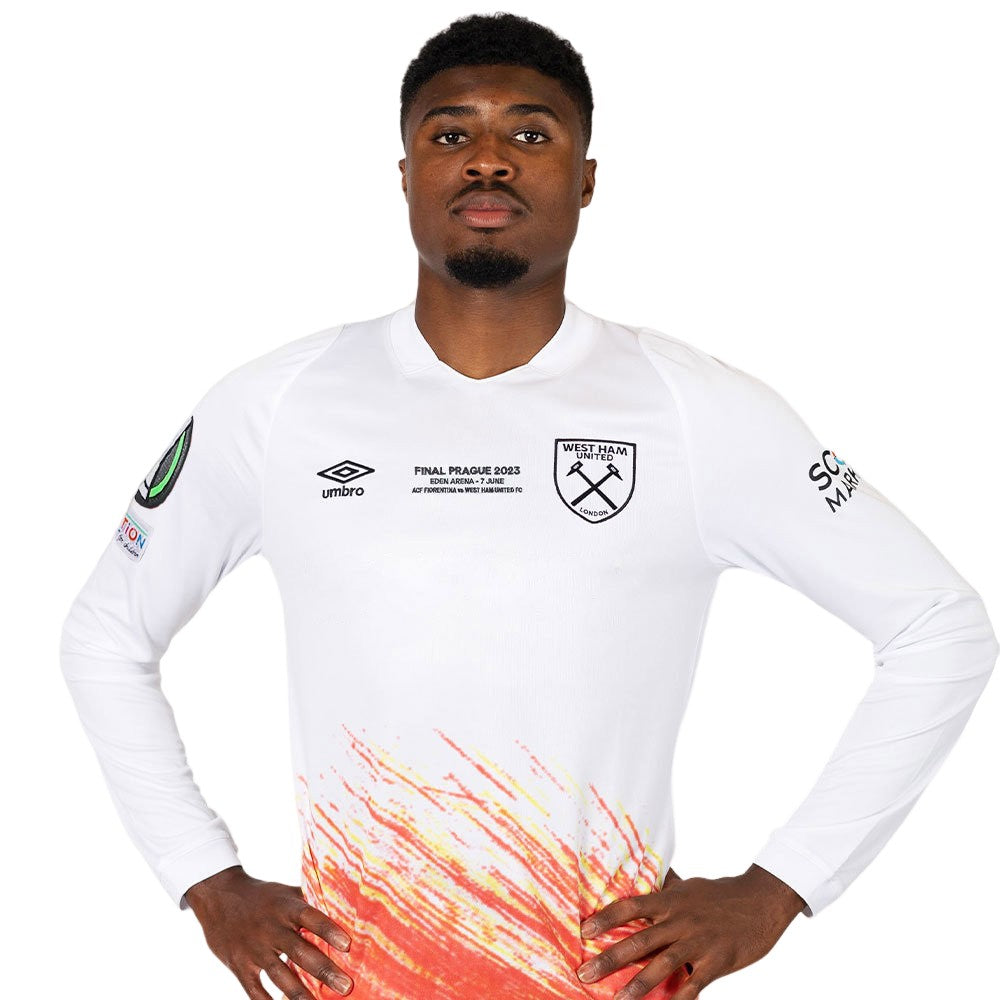 White-Red - Front - Umbro Mens Conference West Ham United FC Long-Sleeved Jersey