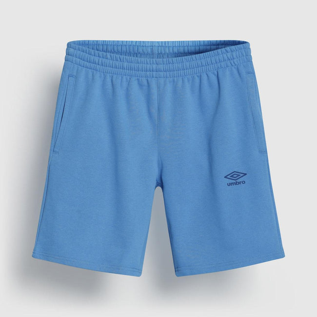 Azure Blue - Front - Umbro Mens Fleece Logo Casual Shorts