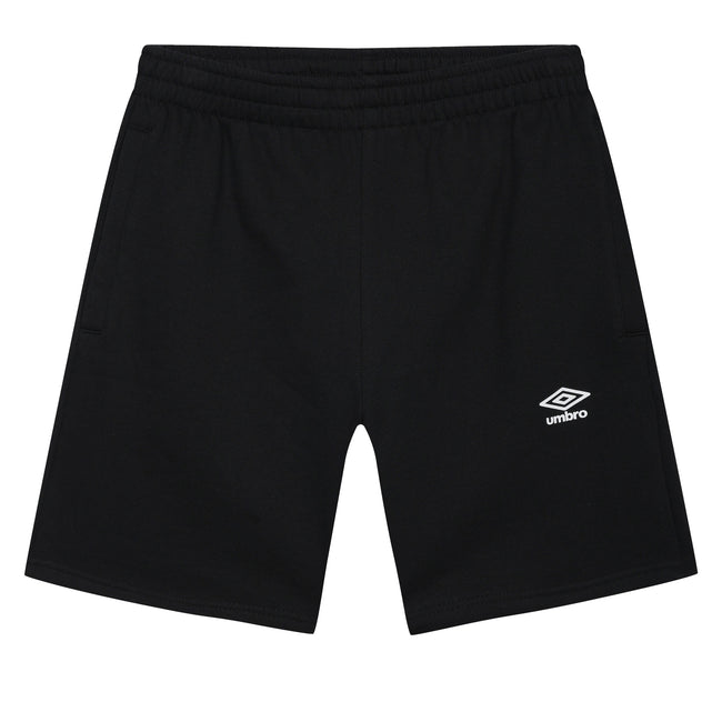 Black - Front - Umbro Mens Fleece Logo Casual Shorts