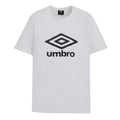 Brilliant White-Black - Front - Umbro Mens Stacked Logo T-Shirt