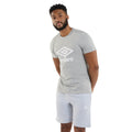 Grey Marl - Back - Umbro Mens Stacked Logo T-Shirt