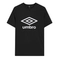 Black - Front - Umbro Mens Stacked Logo T-Shirt