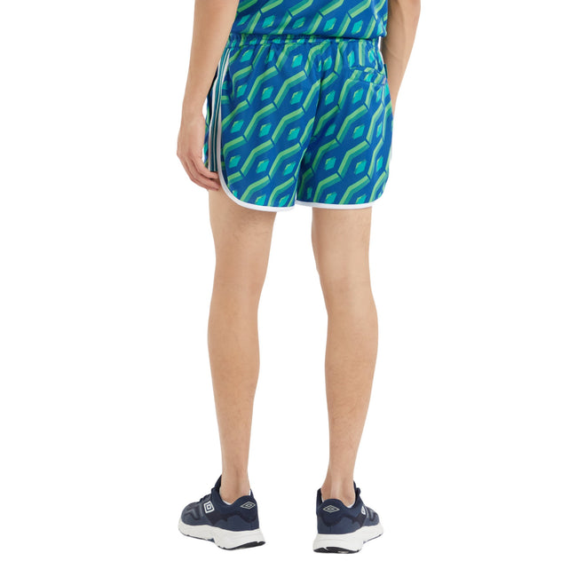 Quetzal Green-Multicoloured - Back - Umbro Mens Jacquard Retro Shorts