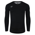 Black - Front - Umbro Mens Long-Sleeved Rugby Base Layer Top