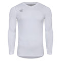 White - Front - Umbro Mens Long-Sleeved Rugby Base Layer Top