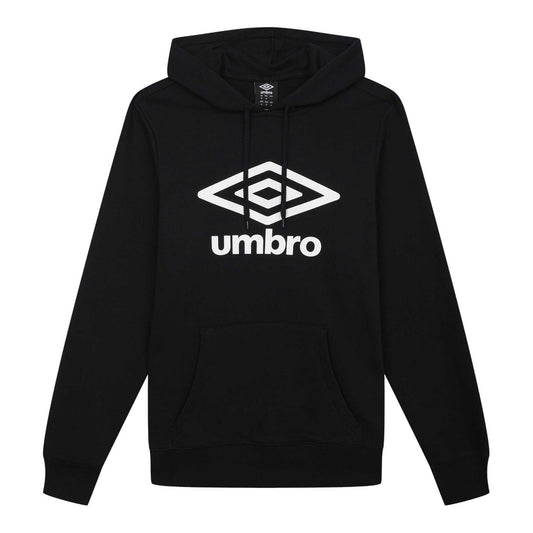 Black - Front - Umbro Mens Logo Hoodie