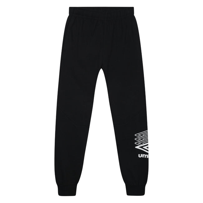 Black - Front - Umbro Mens Terrace Logo Jogging Bottoms