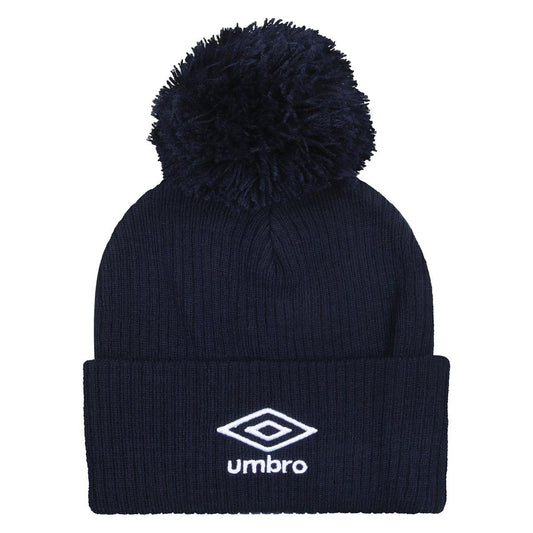 Navy - Front - Umbro Unisex Adult Logo Bobble Beanie