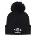 Black - Front - Umbro Childrens-Kids Bobble Beanie