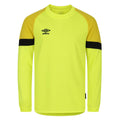 Safety Yellow-Empire Yellow-Black - Front - Umbro Childrens-Kids Long-Sleeved Goalkeeper Jersey