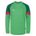 Andean Toucan-Jolly Green-Pink Glow - Front - Umbro Childrens-Kids Long-Sleeved Goalkeeper Jersey