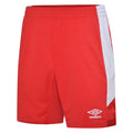 Vermillion-White - Front - Umbro Childrens-Kids Vier Shorts