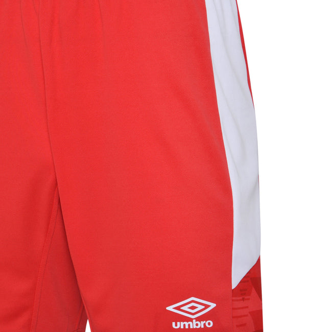 Vermillion-White - Side - Umbro Childrens-Kids Vier Shorts