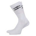 White - Front - Umbro Mens Logo Crew Socks (Pack of 3)