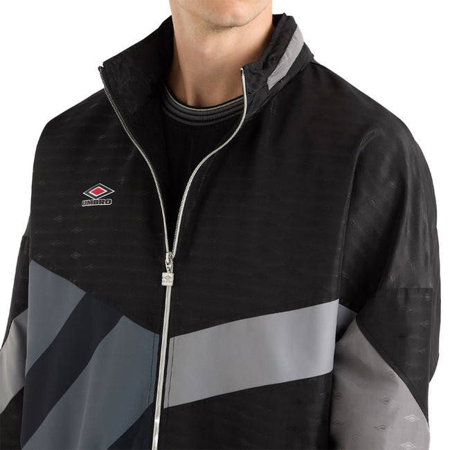 Black-Quiet Shade - Side - Umbro Mens Panelled Track Jacket