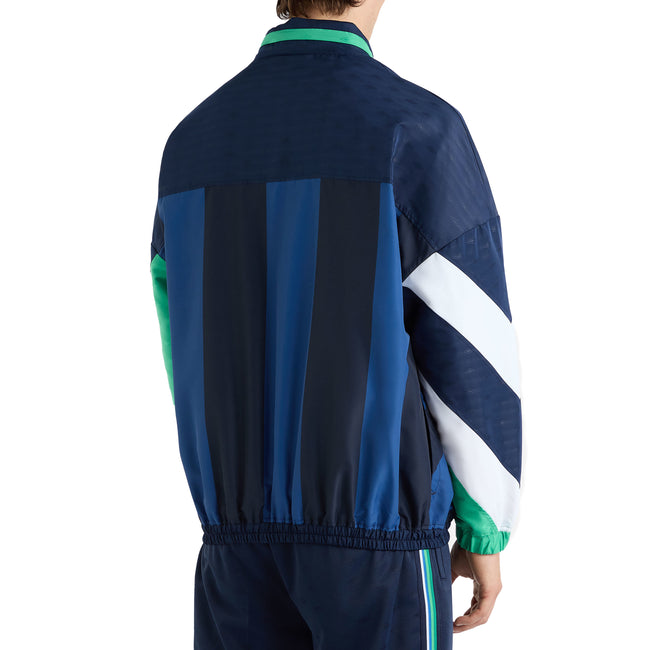 Dark Navy-Peppermint Green - Back - Umbro Mens Panelled Track Jacket
