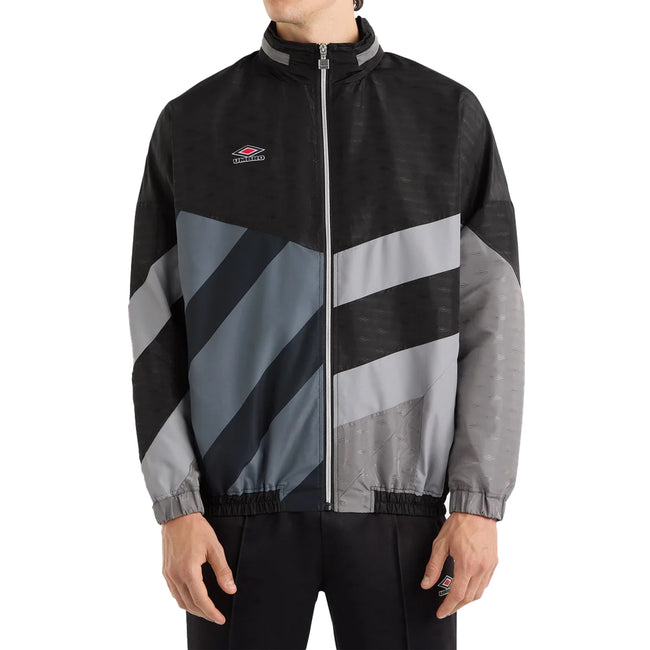 Black-Quiet Shade - Front - Umbro Mens Panelled Track Jacket