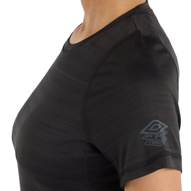 Black Marl - Lifestyle - Umbro Womens-Ladies Pro Marl Polyester Training T-Shirt