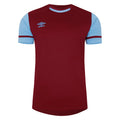 New Claret-Sky Blue - Front - Umbro Mens Cavelle Jersey T-Shirt