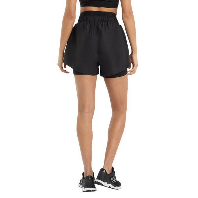 Black - Back - Umbro Womens-Ladies Pro Training Shorts