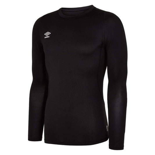 Black - Front - Umbro Mens Core Crew Neck Long-Sleeved Base Layer Top