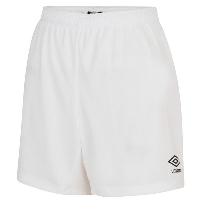 White - Front - Umbro Womens-Ladies Club Logo Shorts