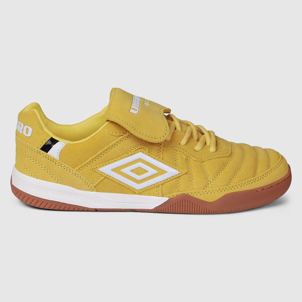 Yellow-White - Front - Umbro Mens Speciali Tr Flap Top Suede Trainers