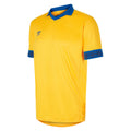Yellow-Royal Blue - Front - Umbro Childrens-Kids Tempest Short-Sleeved Jersey