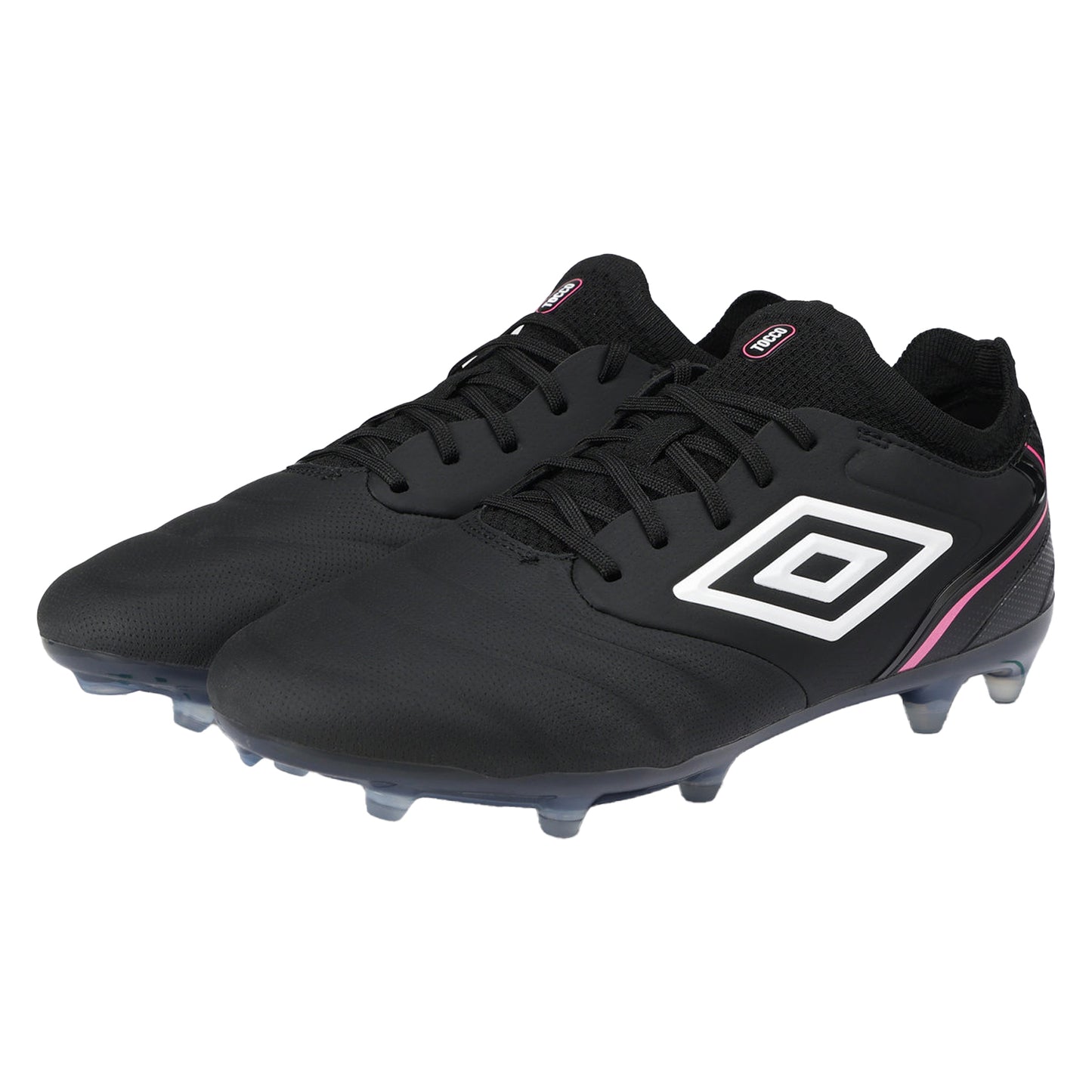 Black-White-Pink Glow - Lifestyle - Umbro Mens Tocco V Pro Leather Firm Ground Football Boots