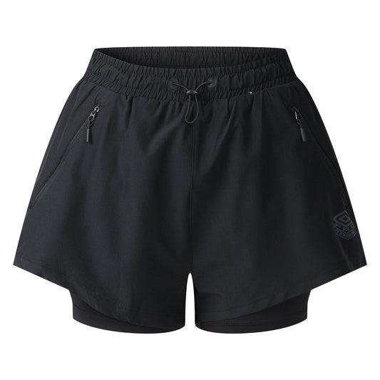 Black - Front - Umbro Womens-Ladies Pro Training Hybrid Short