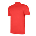 Vermillion-White - Side - Umbro Mens Essential Polo Shirt