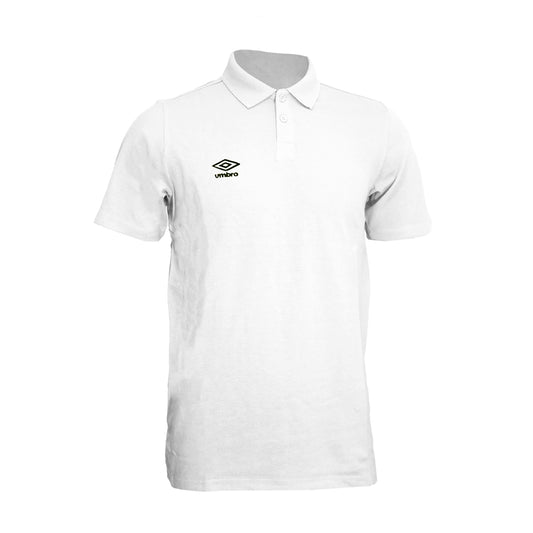 White-Black - Front - Umbro Mens Essential Polo Shirt