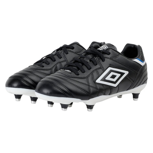 Black-White-Royal Blue - Front - Umbro Childrens-Kids Speciali Eternal Club Sg Football Boots