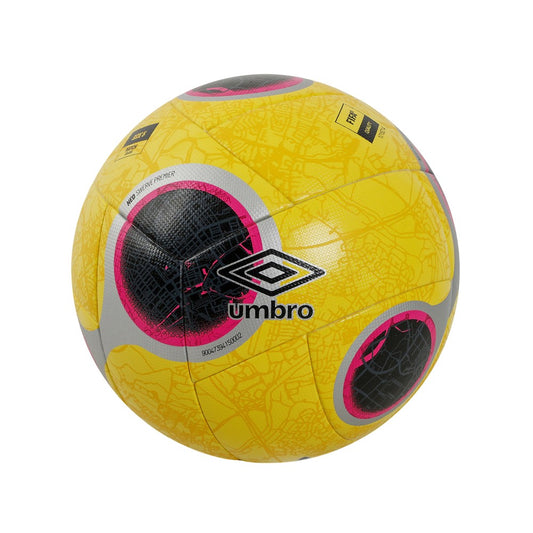 Yellow-White-Silver-Pink - Front - Umbro Neo Swerve Premier Fq Football