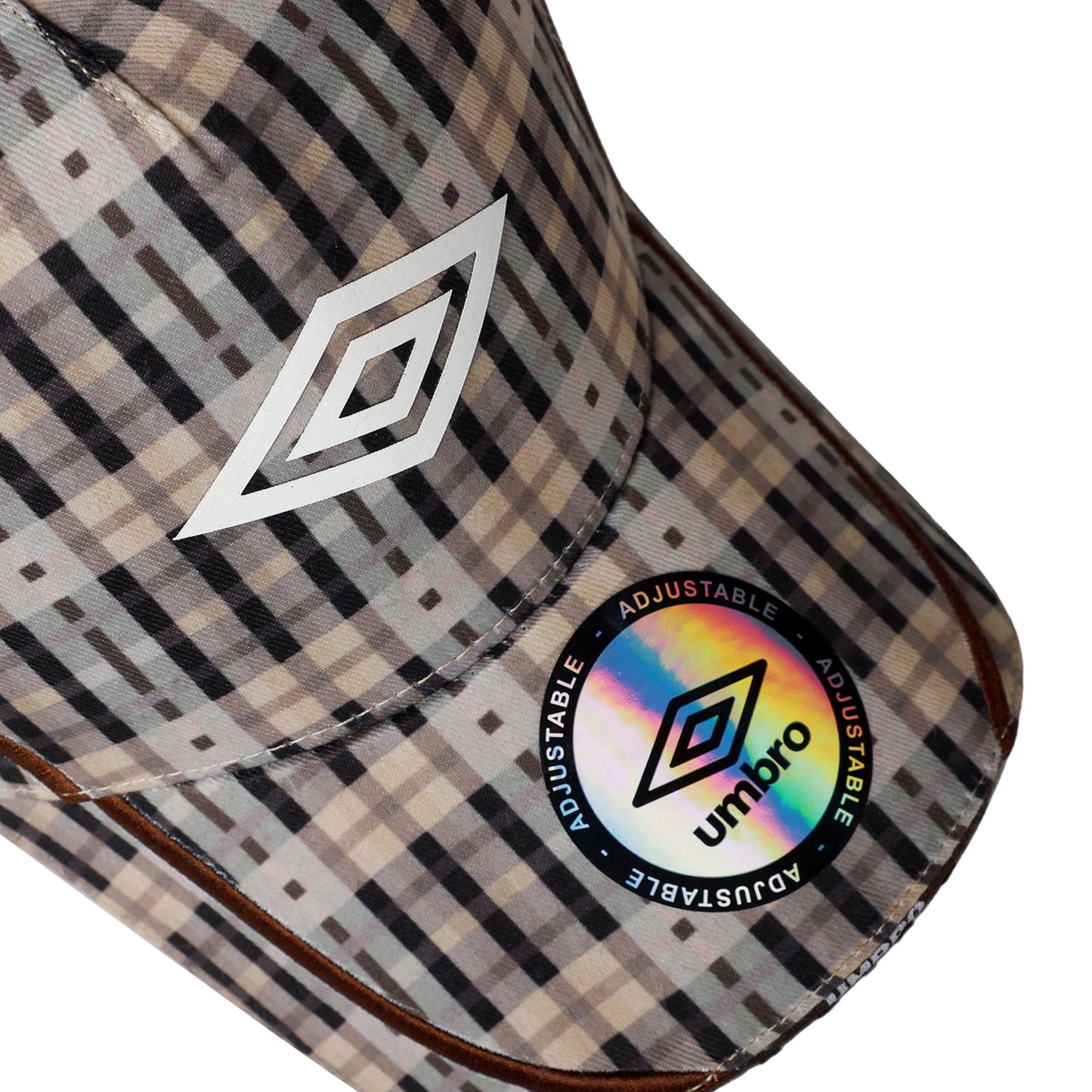 Beige - Side - Umbro Checked Logo Baseball Cap