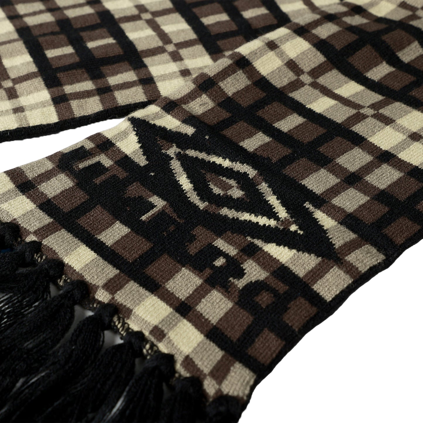 Beige - Side - Umbro Checked Winter Scarf
