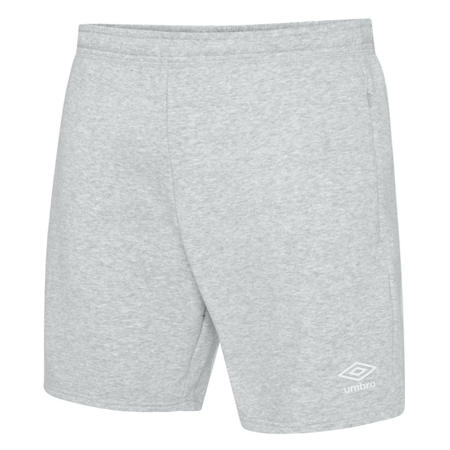 Grey Marl-White - Front - Umbro Mens Club Leisure Shorts