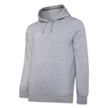 Grey Marl-White - Front - Umbro Childrens-Kids Club Leisure Drawstring Hoodie