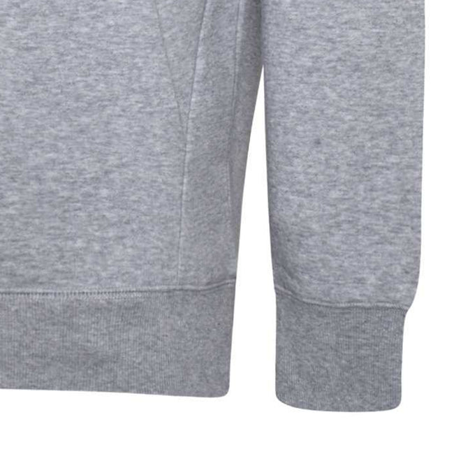 Grey Marl-White - Pack Shot - Umbro Childrens-Kids Club Leisure Drawstring Hoodie