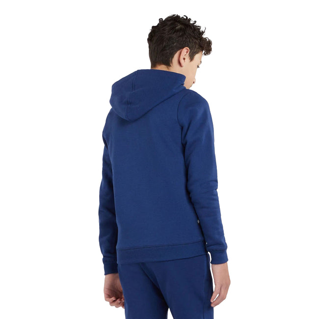 Royal Blue-White - Lifestyle - Umbro Childrens-Kids Club Leisure Drawstring Hoodie