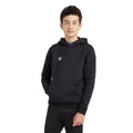 Black-White - Side - Umbro Childrens-Kids Club Leisure Drawstring Hoodie