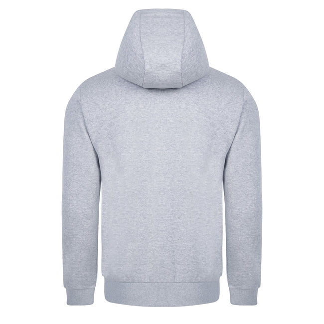 Grey Marl-White - Side - Umbro Childrens-Kids Club Leisure Drawstring Hoodie